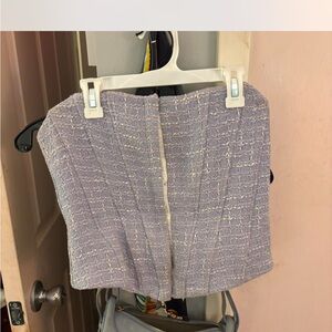 Zara Purple Tweed bustier Top